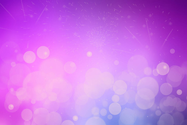 Újévi kártya sablon. Absztrakt ünnepi fény rózsaszín kék Boldog új évet háttér textúra elmosódott bokeh fények és csillagok. Gyönyörű háttér illusztráció. - Fotó, kép