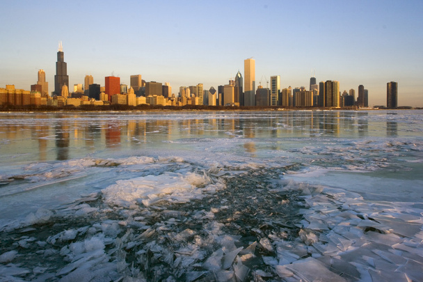Ледяной рассвет в Чикаго
 - Фото, изображение