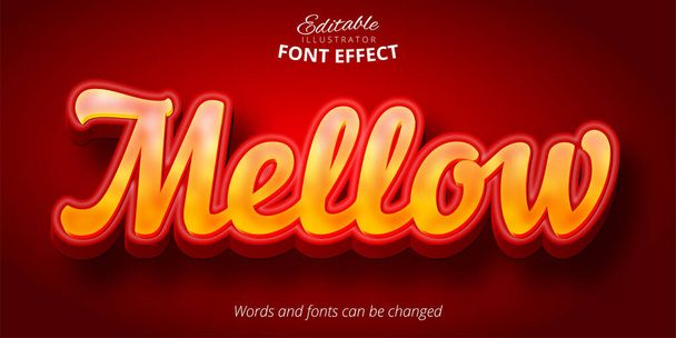Mellow text, 3d szerkeszthető betűtípus hatás - Vektor, kép