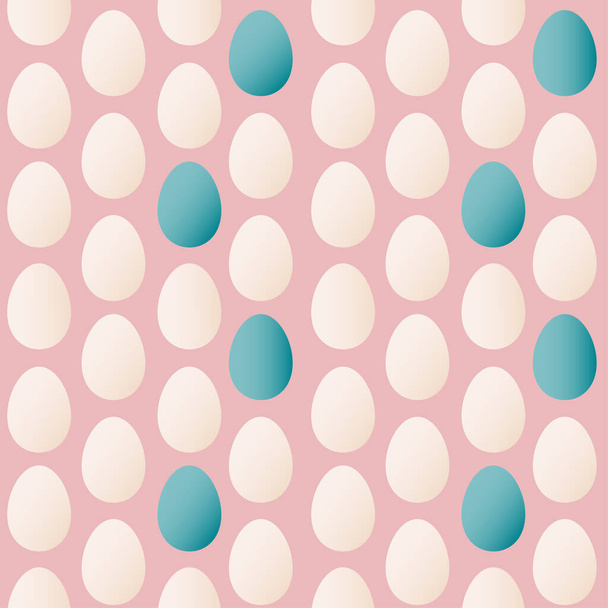 Seamless pattern in trendy colors for Easter with eggs - Vektor, Bild