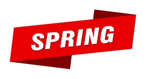spring banner template. spring ribbon label sign - Vector, Imagen