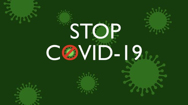 Illustration of stopping the COVID-19 pandemic. Stop the coronavirus pandemic. - Foto, Imagen