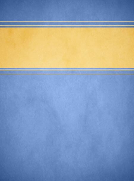Uno sfondo pergamena azzurro con un banner in oro strutturato con finiture a strisce azzurre e oro in orientamento verticale
. - Foto, immagini