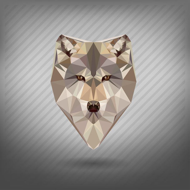 Abstract triangle polygonal wolf snout origami animal style - Vector, Image