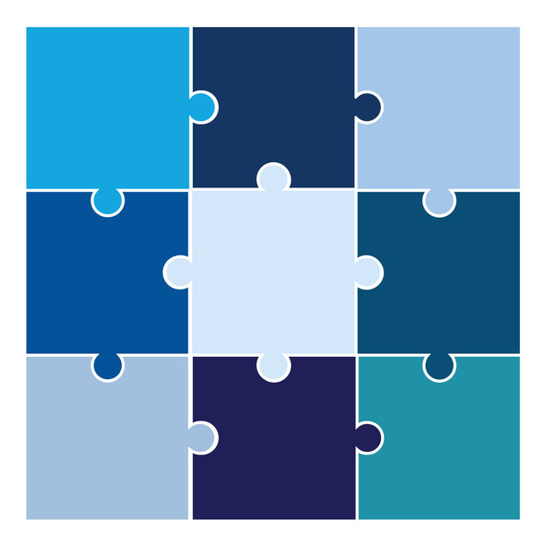 pezzi di puzzle vettore in colori blu - vettore pittogramma puzzle
 - Vettoriali, immagini
