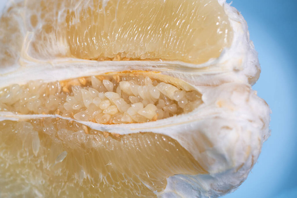 yellow juicy citrus pomelo closeup - Photo, Image