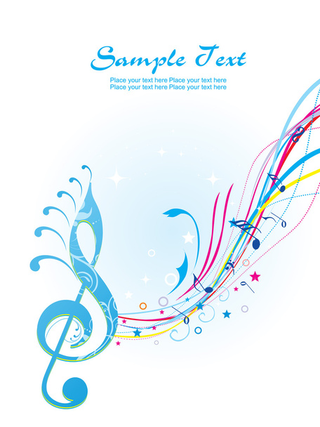 Illustration of musical background - Vector, Imagen