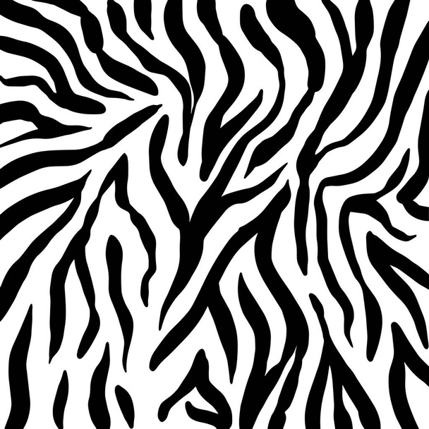 Állati háttér. Zebra textúra. Emlősök szőrme. Bőrlenyomat. Ragadozó Álcázás. Nyomtatható vektor illusztráció. - Vektor, kép
