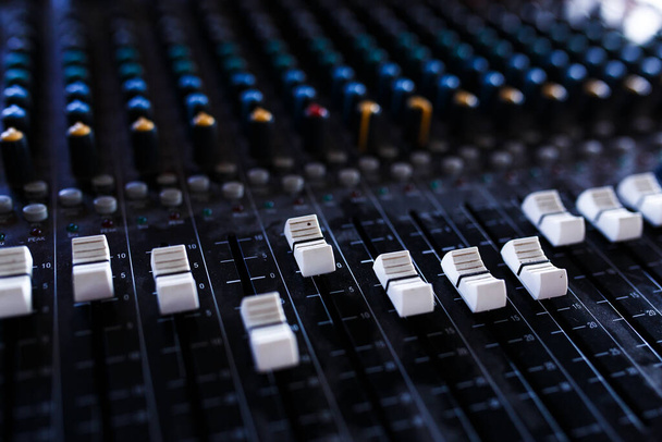 Audio mixing console dj mixer sound - Фото, изображение