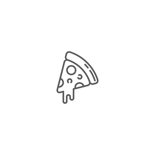 Pizza vector icono símbolo alimento aislado sobre fondo blanco
 - Vector, Imagen