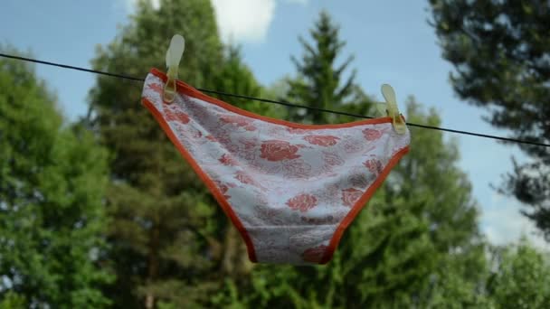 Woman panties dry rope - Footage, Video