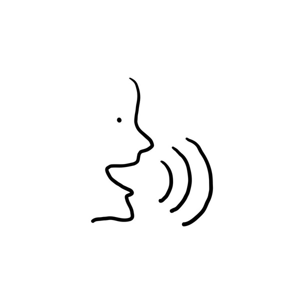 hand drawn Voice recognition concept. Voice control illustration for web, website, mobile app doodle - Vector, Image