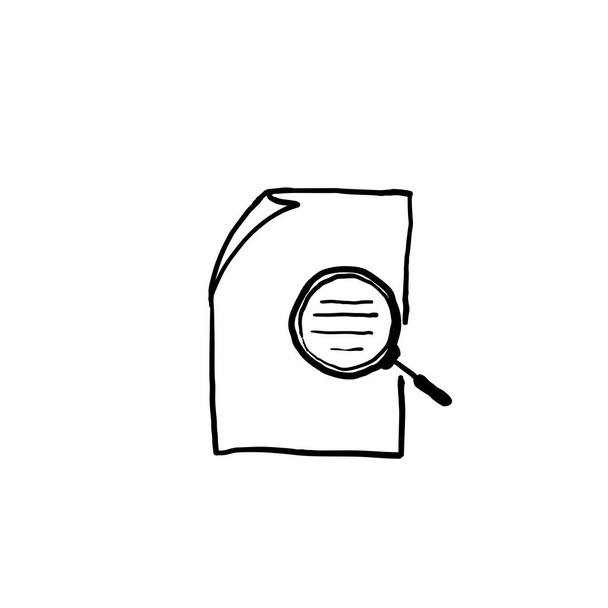 hand drawn Document inspection icon. Linear design symbol with thin line and doodle style vector style. - Vector, Image