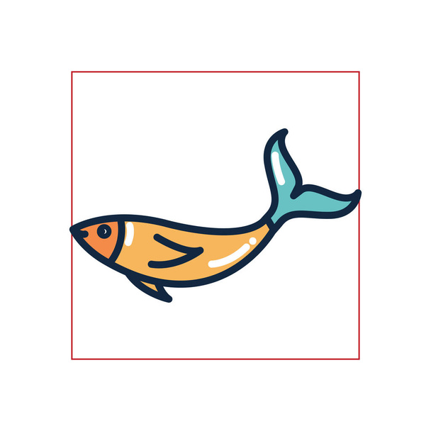 Isolé poisson remplissage style icône vectoriel design
 - Vecteur, image