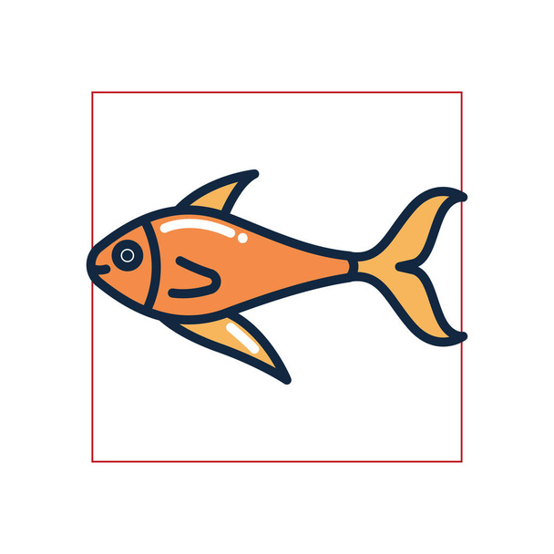 İzole edilmiş balık doldurma biçimi vektör tasarımı - Vektör, Görsel