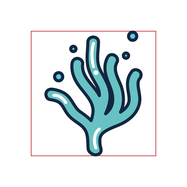 Изолированный дизайн иконки в стиле коралловой заливки
 - Вектор,изображение
