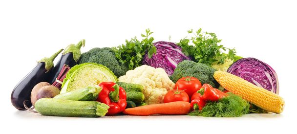 Composizione con varietà di verdure fresche crude biologiche
 - Foto, immagini