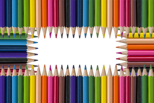 Set crayons de couleur. isoler sur fond blanc. Avec espace pour le texte
 - Photo, image
