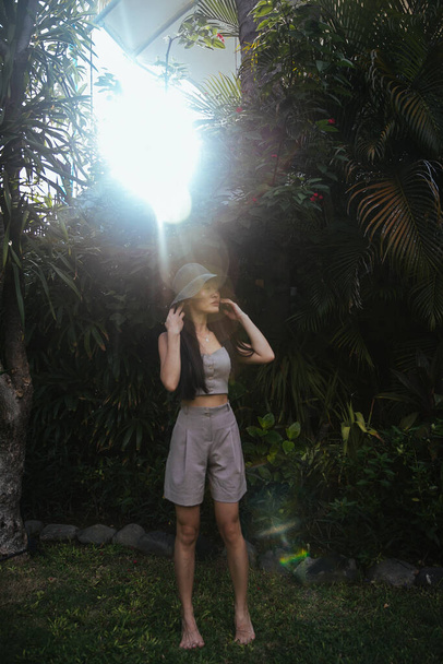 asian girl on exotic Bali island in Indonesia posing in the jungle - Fotografie, Obrázek