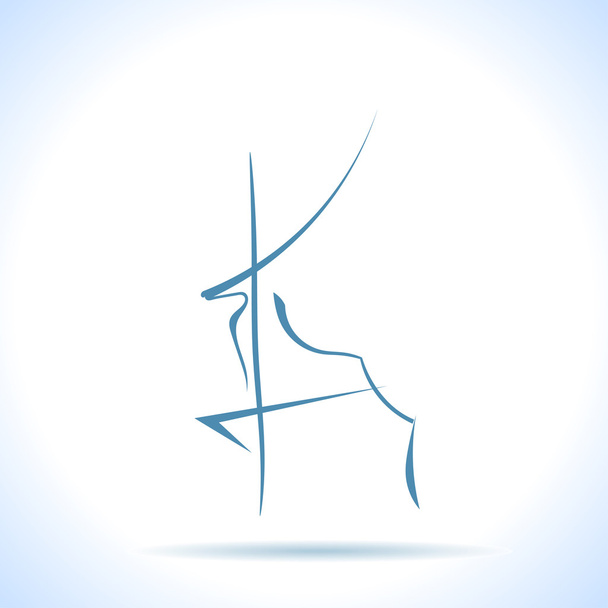 Графический символ - олень с поднятой лапой
 - Вектор,изображение