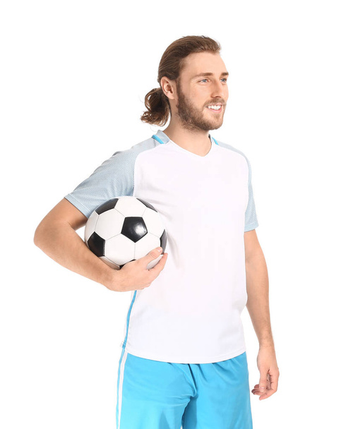 Male football player on white background - Foto, Imagem