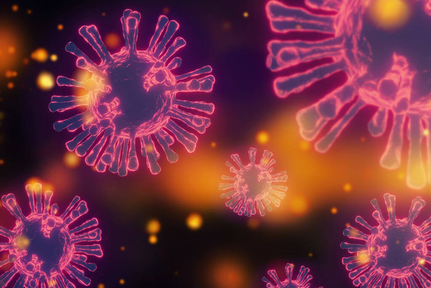 Virus 3d graphic abstract background. Covid-19. - Photo, Image