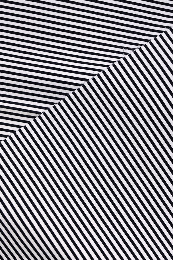 fabric black and white stripe pattern modern style, abstract fashion trendy cloth texture background - Photo, Image