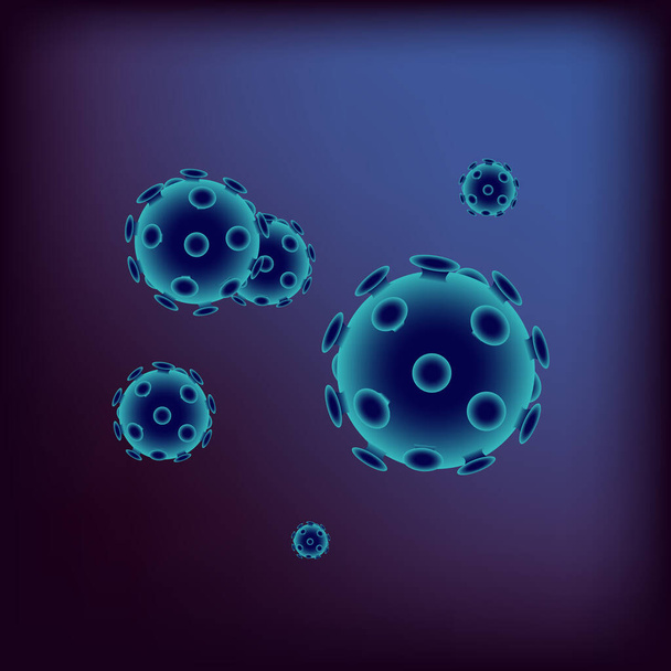 Grippe- oder Coronavirus, realistisches Konzept einer Pandemie oder Virusinfektion, Vektor - Vektor, Bild