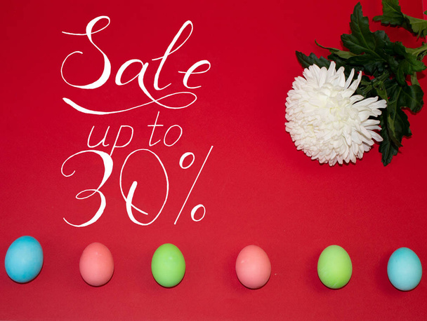 Holiday card, Easter banner with text - a discount of 30 per cent - Foto, Imagem