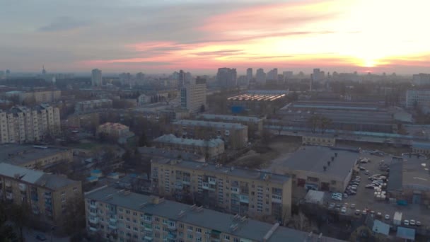 Old Residential Buildings Sunset - Video