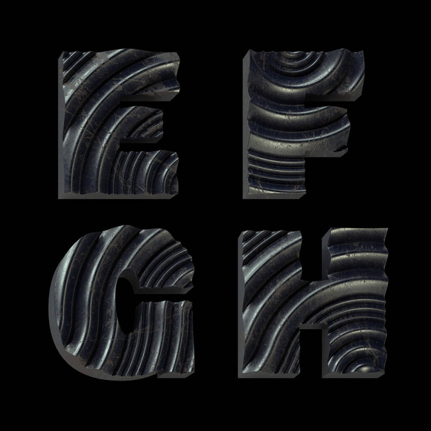 3D візуалізація набору хвилястих текстурованих шрифтів. Сміливий шрифт з ефектом творчого дизайну
. - Фото, зображення