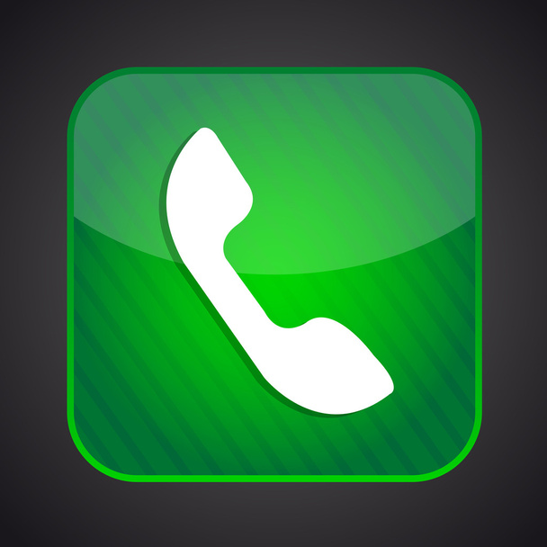 電話のアイコン - ベクトル緑アプリ ボタン - ベクター画像