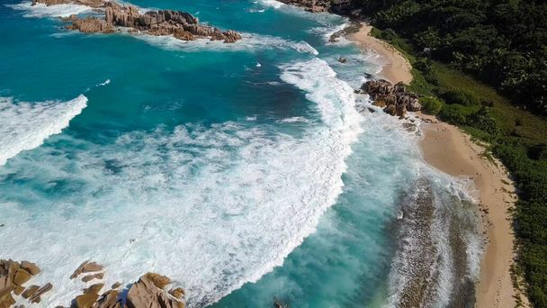 Seychellen Strand Luftaufnahme der Insel Praslin Anse Lazio Strand - Foto, Bild