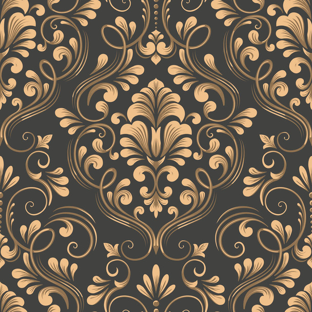 Vector damask seamless pattern element. Elegant luxury texture for wallpapers, backgrounds and page fill - Вектор,изображение