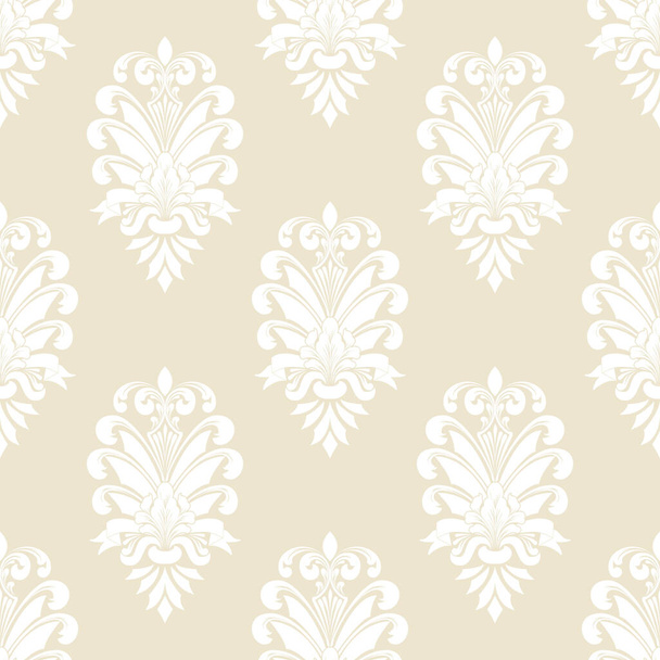 Vector damask seamless pattern background. Classical luxury old fashioned damask ornament, royal victorian seamless texture for wallpapers, textile, wrapping. Exquisite floral baroque template - Vector, afbeelding