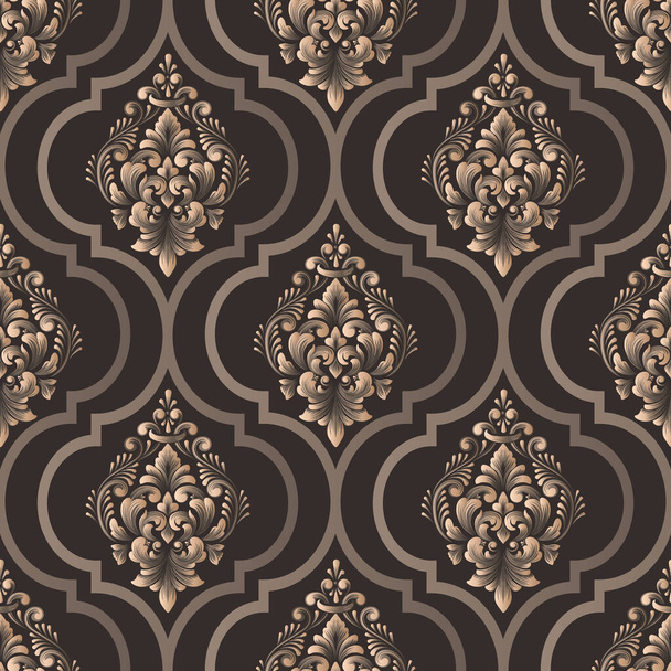 Vector damask seamless pattern background. Classical luxury old fashioned damask ornament, royal victorian seamless texture for wallpapers, textile, wrapping. Exquisite floral baroque template - Vector, Imagen
