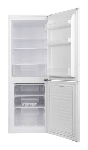 白い背景に隔離された新しい冷蔵庫。モダンキッチンと家庭用大手家電製品 - 写真・画像
