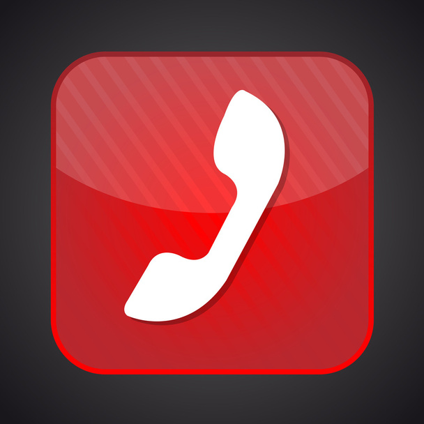 Phone icon - vector red app button - Vector, Image