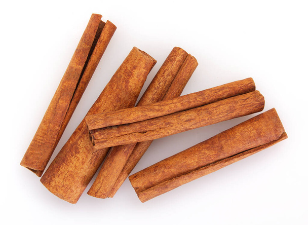 cinnamon stick isolated on white background closeup - Photo, Image