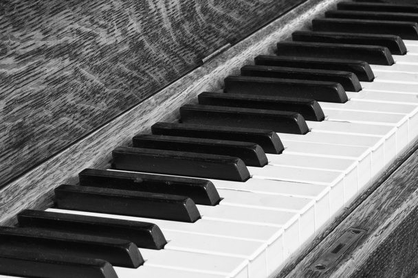Diagonal Closeup of Piano Keys - Photo, Image