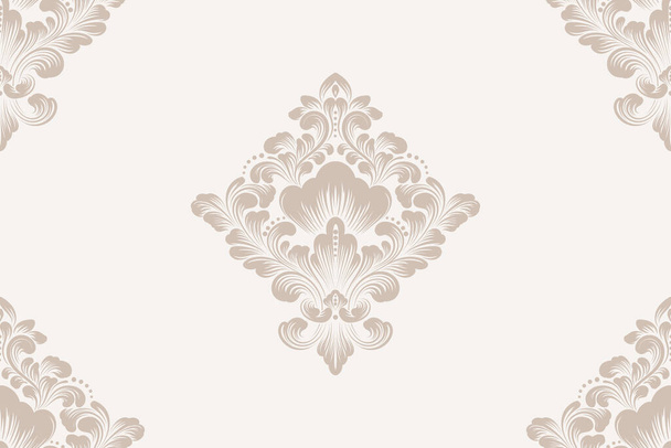 Vektor Damask bezešvé vzor prvek. Klasický luxusní staromódní damašek, královská viktoriánská hladká textura na tapety, textil, obaly. Nádherná květinová barokní šablona - Vektor, obrázek