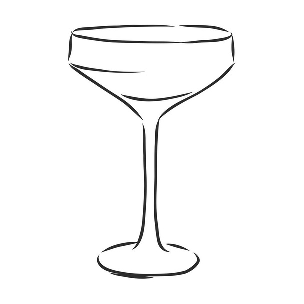 Handgezeichnetes Martini-Glas. Skizze, Vektorillustration. - Vektor, Bild