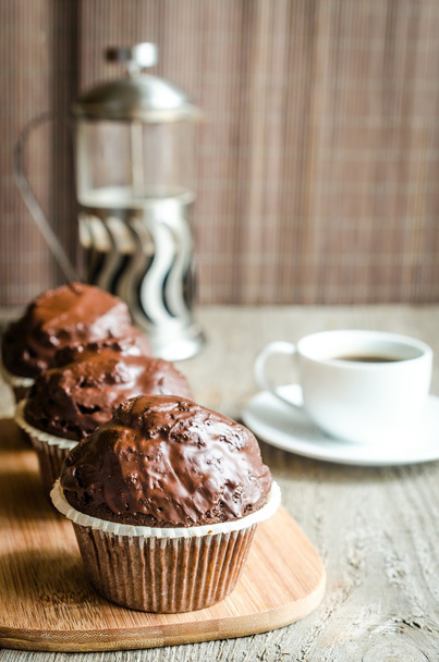 Chocolate muffins and coffee - Foto, Imagen