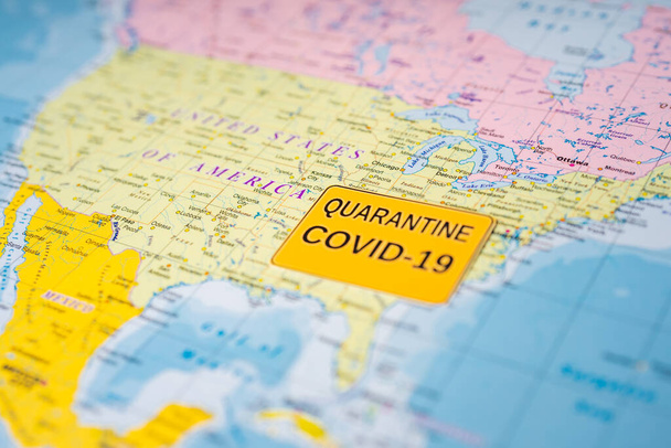 U.S. Coronavirus Covid-19 carantine background - Фото, зображення