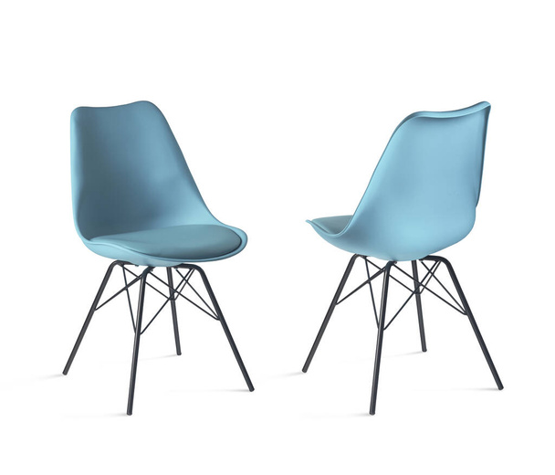 business light blue chairs, for work and relax, isolated - Фото, зображення
