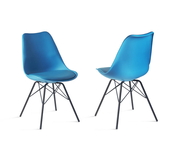 business blue chairs, for work and relax, isolated - Fotó, kép