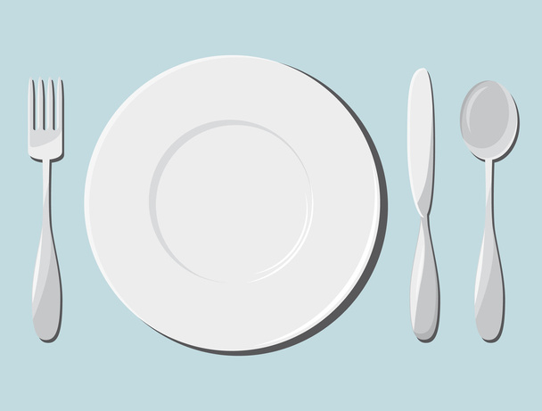 Dishes and cutlery - Vector, Image