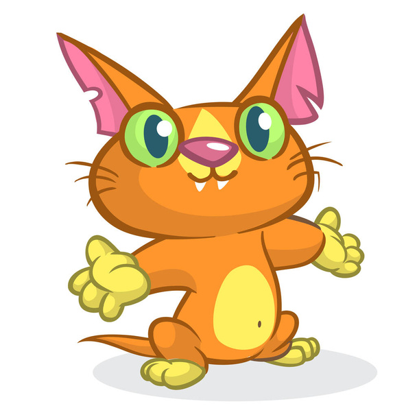 Cute and funny cartoon cat. Vector illustration - Vetor, Imagem