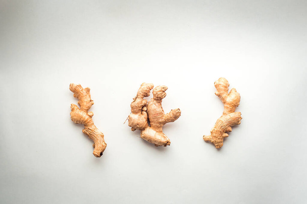Three Pieces of Ginger on a White Background - Foto, immagini