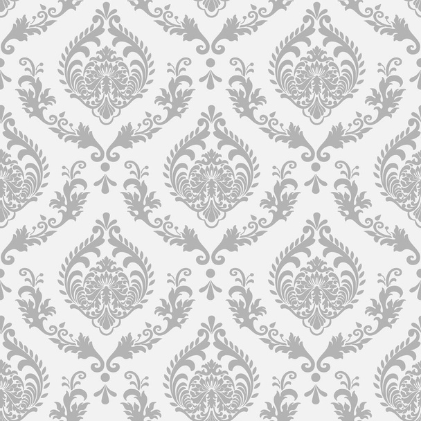 Vector damask seamless pattern background. Classical luxury old fashioned damask ornament, royal victorian seamless texture for wallpapers, textile, wrapping. Exquisite floral baroque template - Wektor, obraz